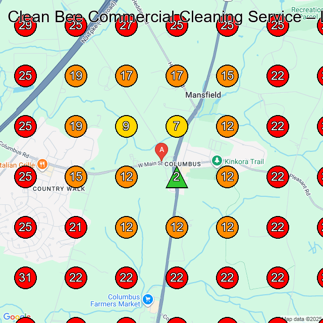 Clean Bee Commercial Cleaning Service GeoGrid visibility map for House Cleaning Service in None